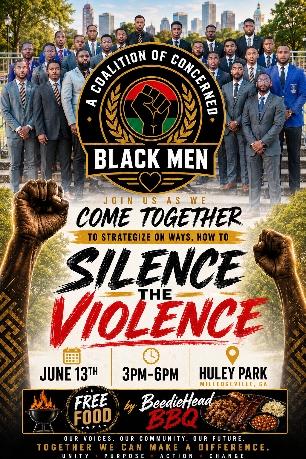 Silence the Violence rally flyer for the coalition event